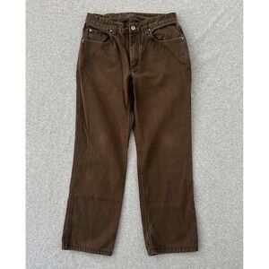 Duluth Trading Co Jeans Mens 33x32 Brown Fire Hose Canvas Workwear Pants